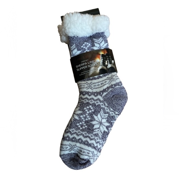 Cozy Sherpa lined slipper Socks NWT Tess & Mia - Picture 1 of 4
